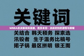 WNBA总决赛现场直播，胜负未定：决战时刻的激情与荣耀